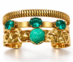 Bracelete Triplo Esmeralda